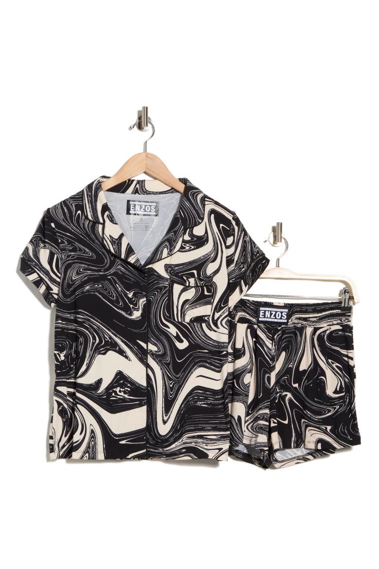 Dixie Short Pajamas, Alternate, color, THALASSA MARBLE