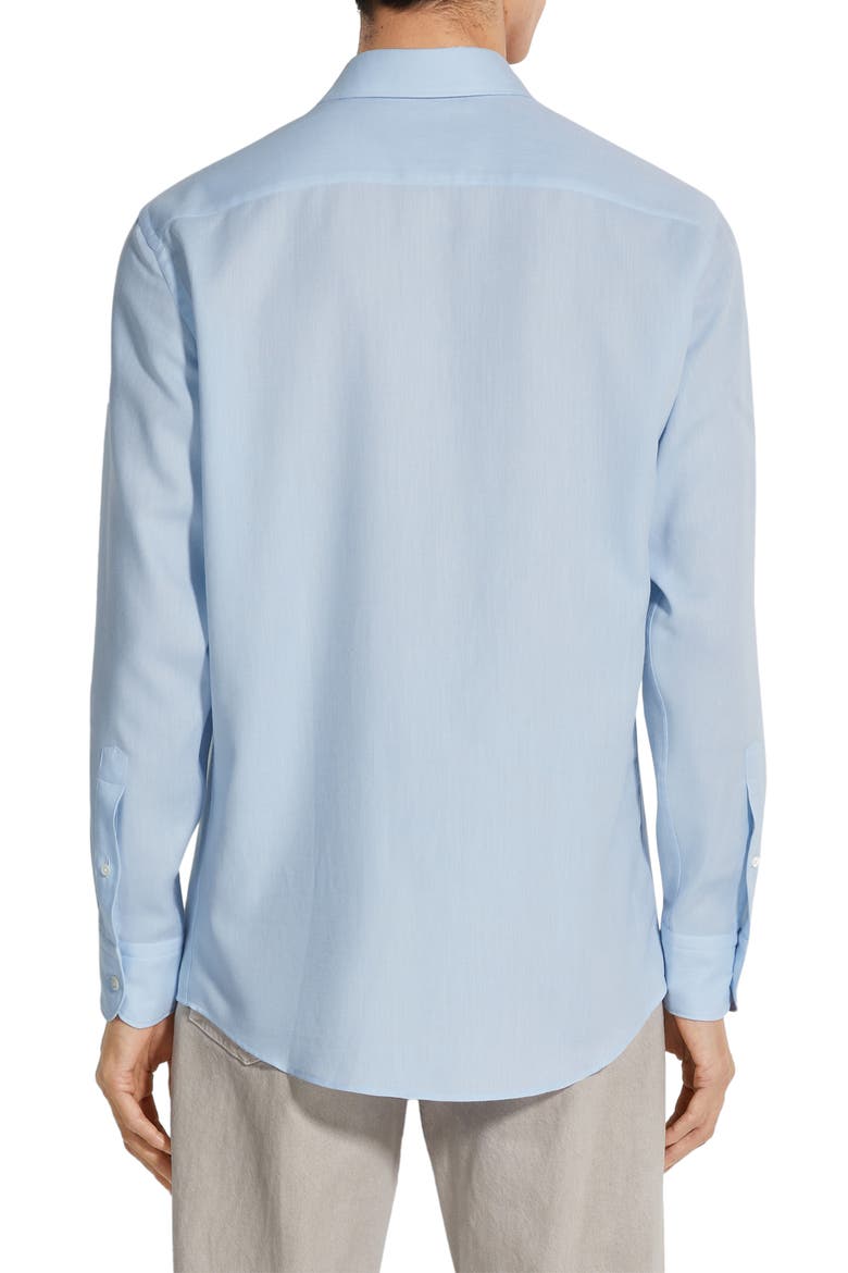 Cashco Cotton & Cashmere Button-Up Shirt, Alternate, color, GHIACCIO