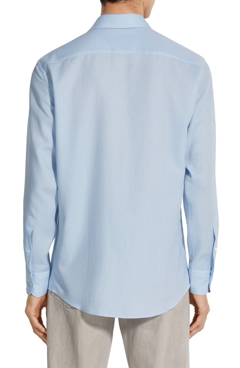 ZEGNA Cashco Cotton & Cashmere Button-Up Shirt, Alternate, color, Ghiaccio