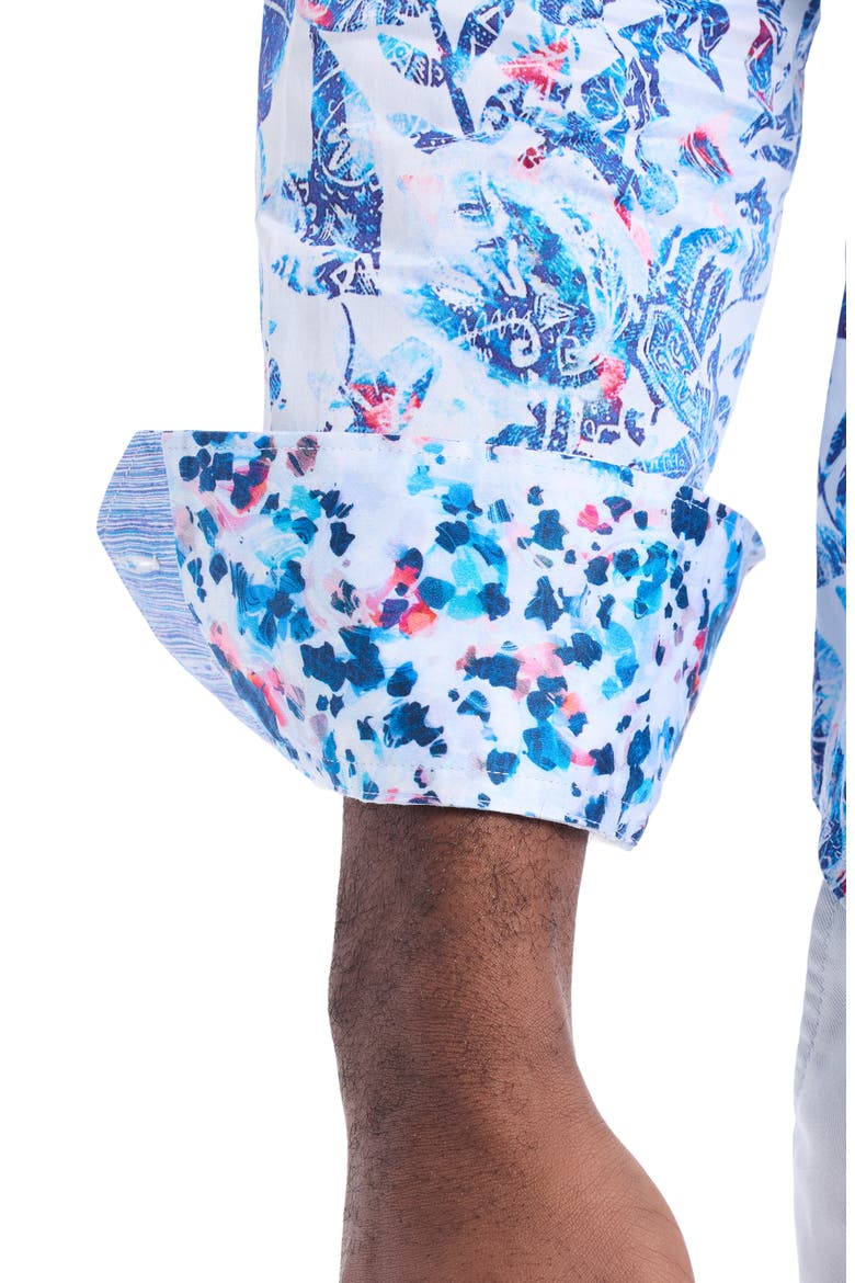 Long Sleeve Button Up Shirt, Alternate, color, BLUE MULTI