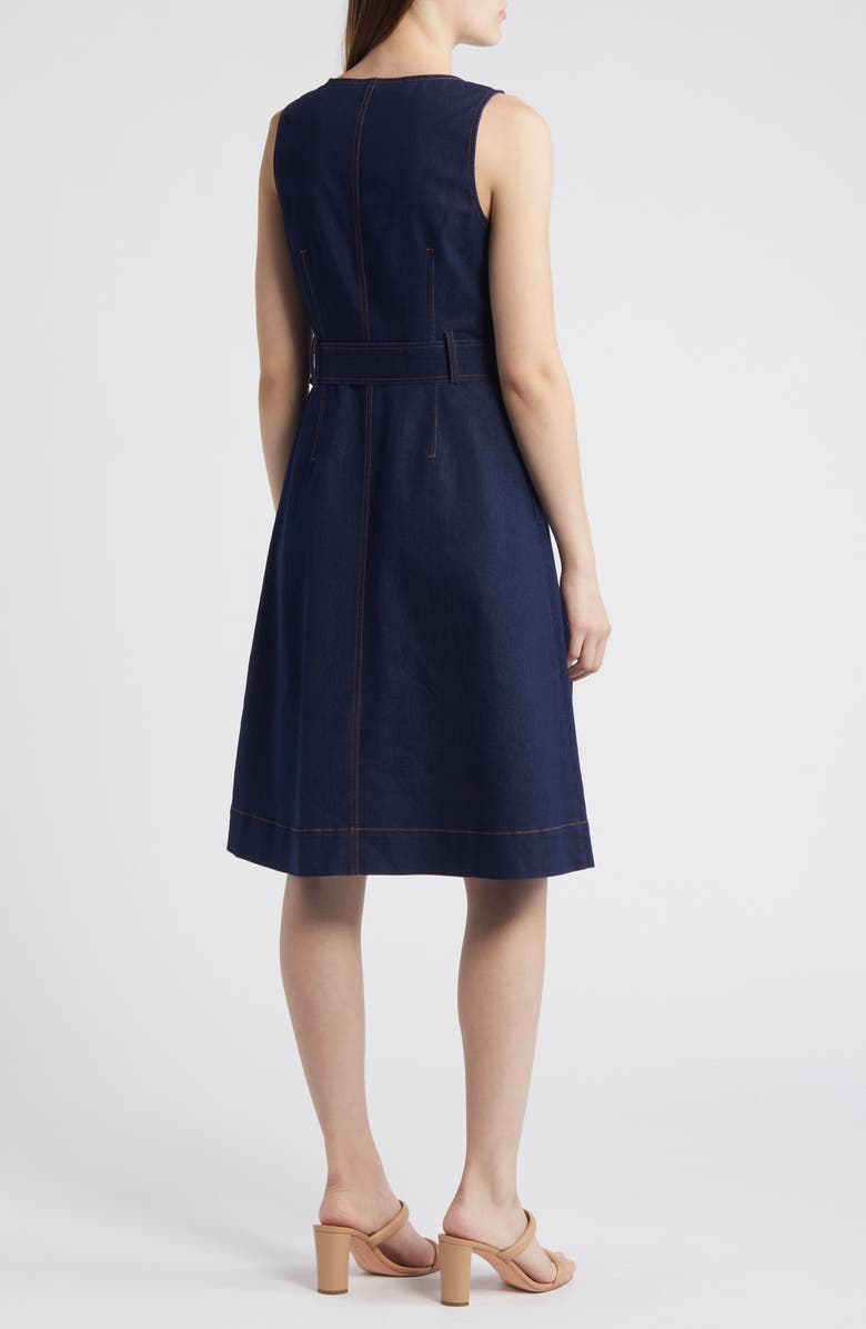 Anne Klein Sleeveless Denim Shirtdress, Alternate, color,