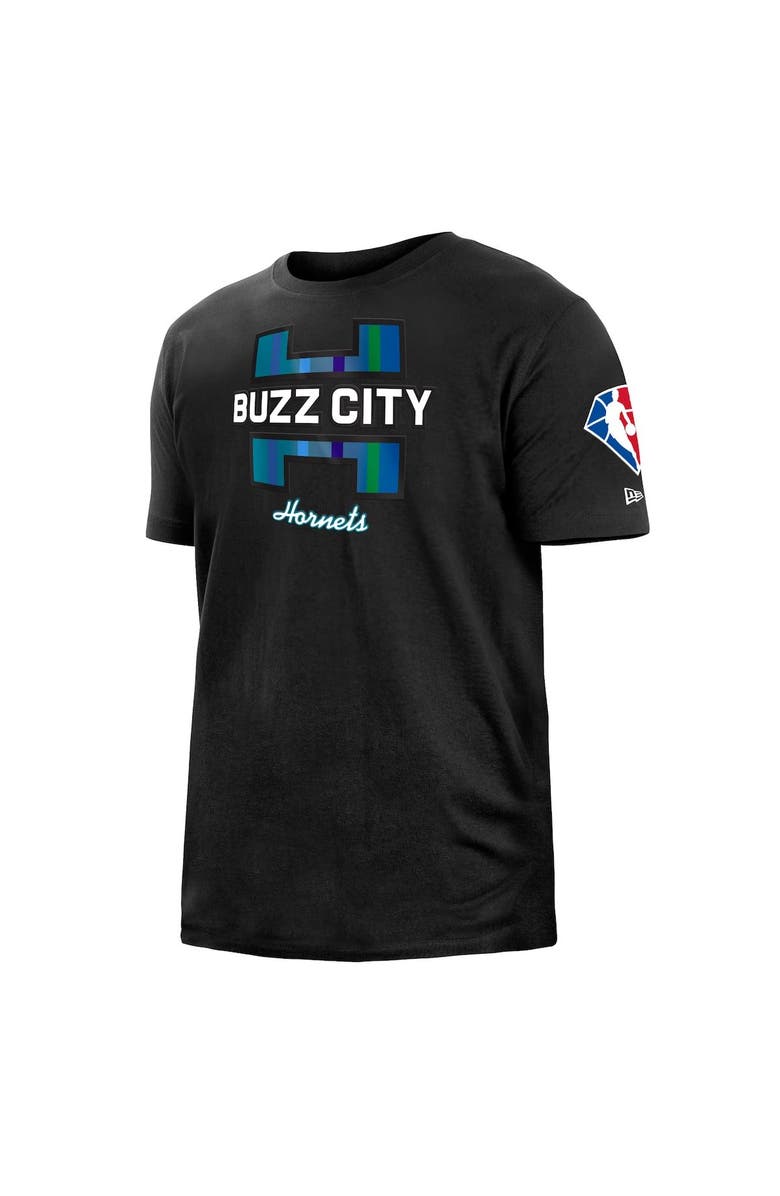 New Era Men's New Era Black Charlotte Hornets 2021/22 City Edition Brushed Jersey T-Shirt, Alternate, color, 