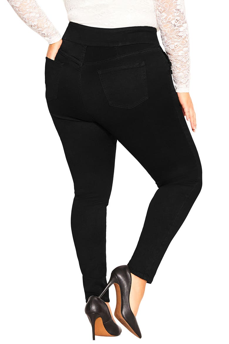Harley Buttoned Up High Waist Skinny Jeans, Alternate, color, BLACK