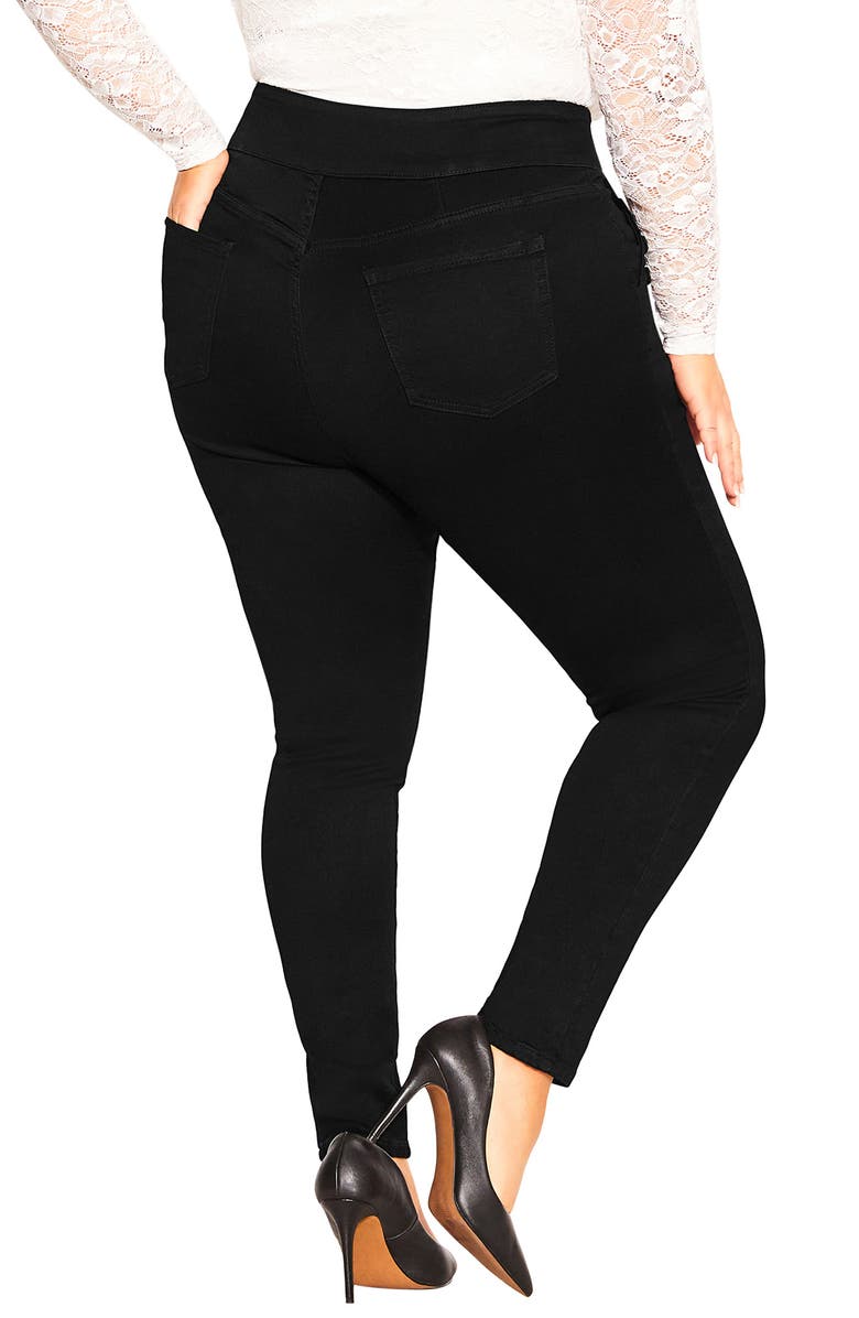 City Chic Harley Buttoned Up High Waist Skinny Jeans, Alternate, color,