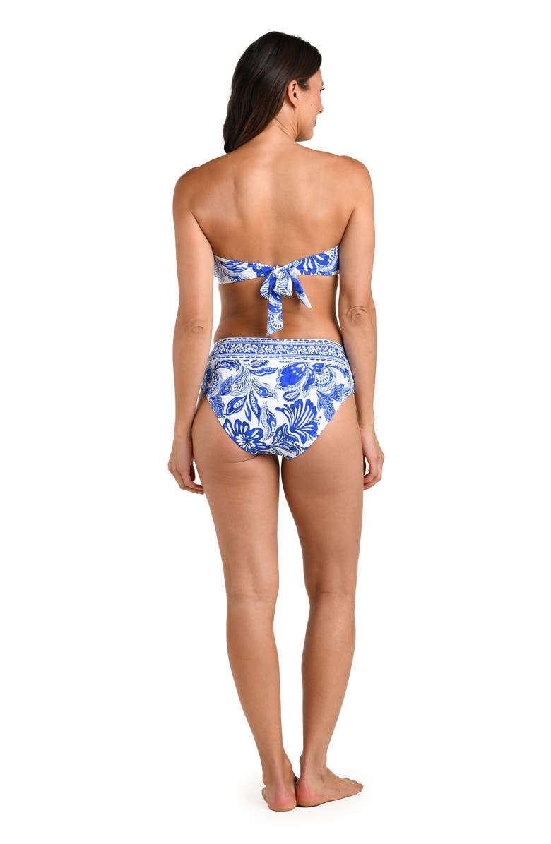 La Blanca Botanical Brocade Cutout Bikini Top, Alternate, color, Lapis