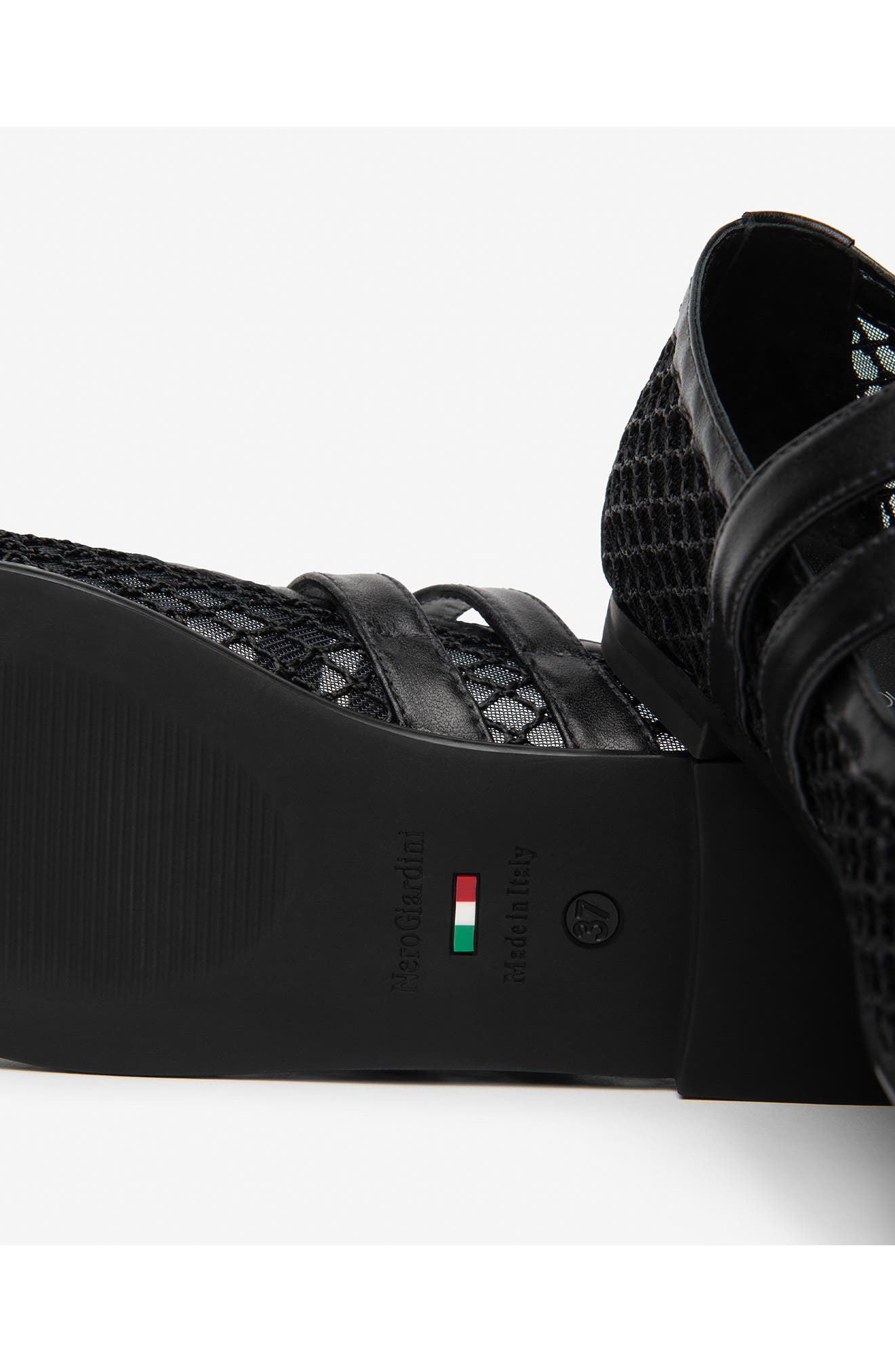 NeroGiardini Mesh Ballet Flat, Alternate, color, Black