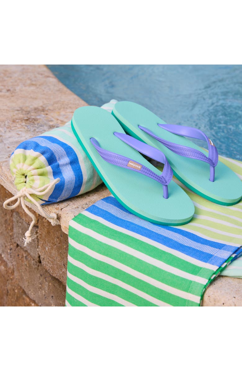 Feelgoodz Shoreline XL Turkish Cotton Towel with Matching Pouch, Alternate, color, Cape Code