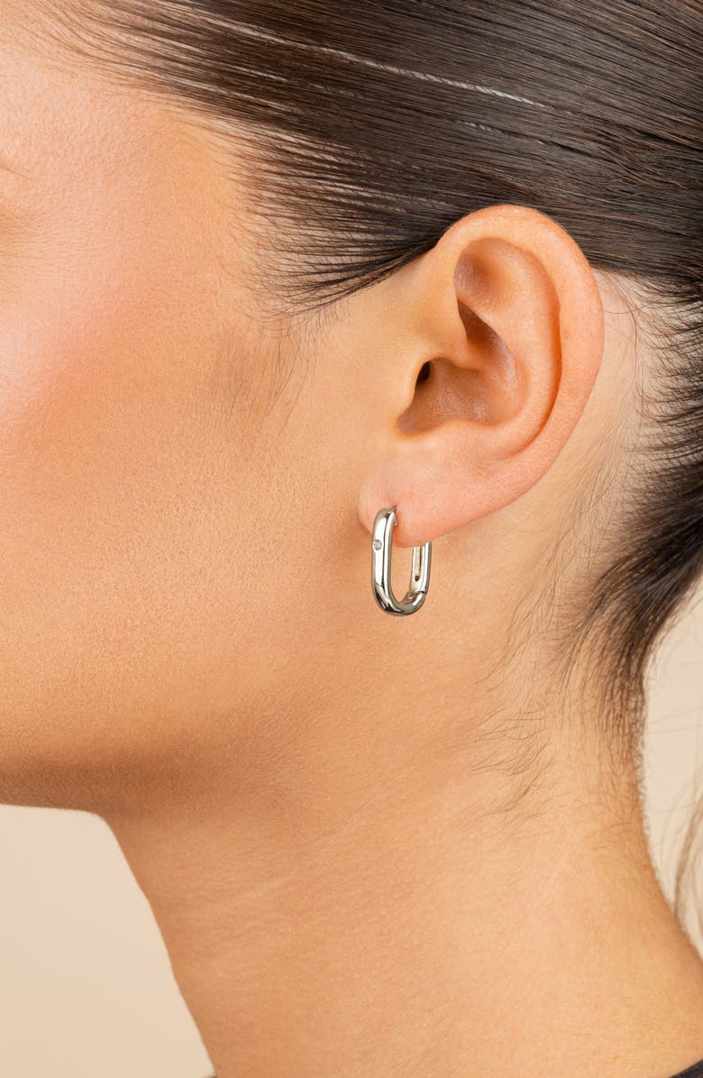 Sterling Forever Arlet Hoop Earrings, Alternate, color, Silver