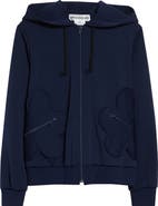 Comme des Garçons Girl Floral Appliqué Full Zip Hoodie