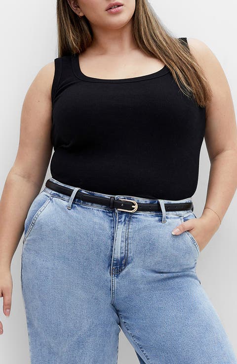 Lana Stretch Cotton Rib Tank (Plus)