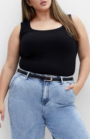 City Chic Lana Stretch Cotton Rib Tank