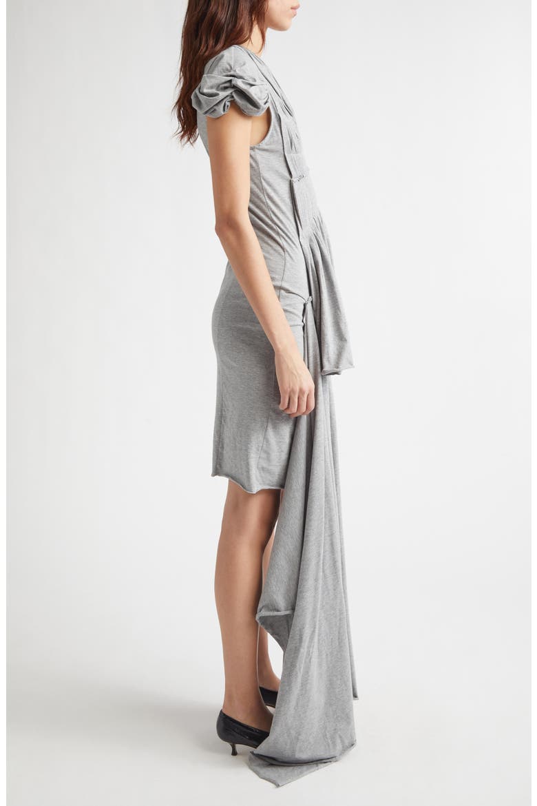 Draped Cotton Jersey Dress, Alternate, color, GREY