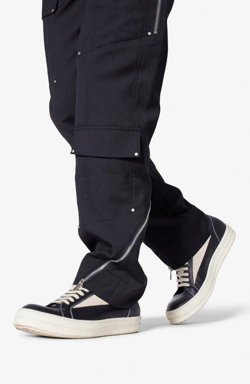 Mnml Angled Zip Cargo Pants In Black