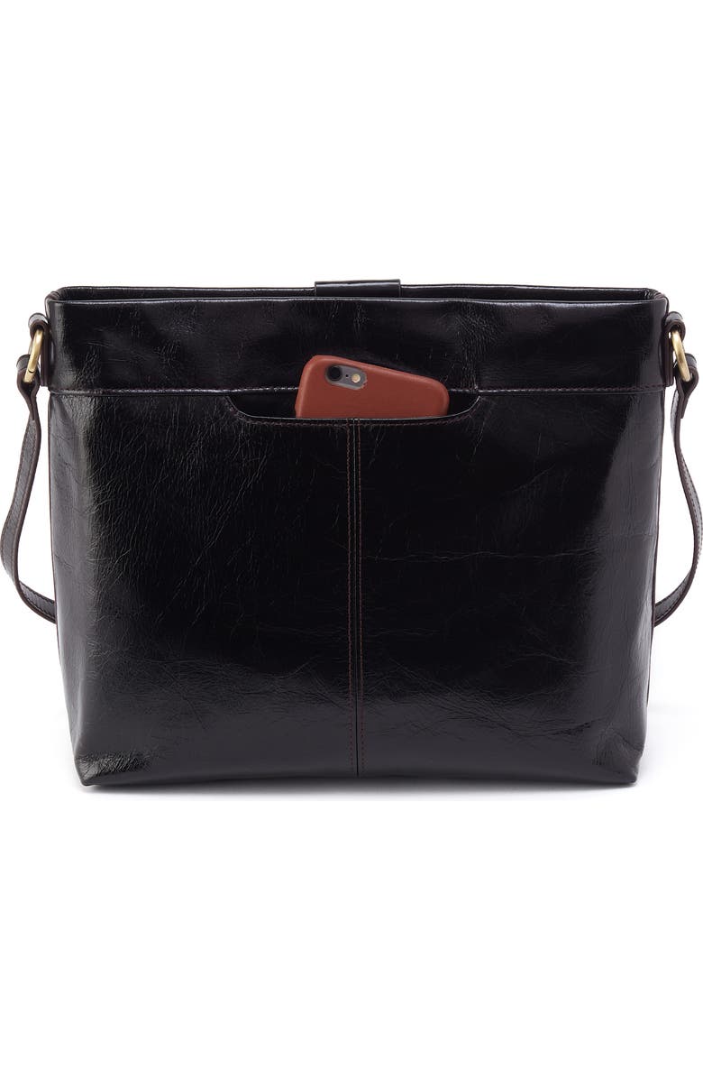 HOBO Medium Romy Leather Crossbody Bag, Alternate, color, Black