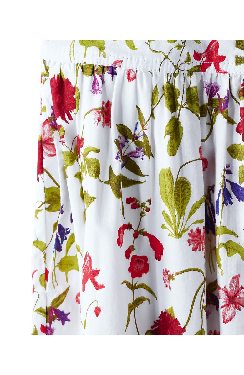 Lands' End Poplin Drop Waist Midi Skirt, Alternate, color, White Multi Garden Floral