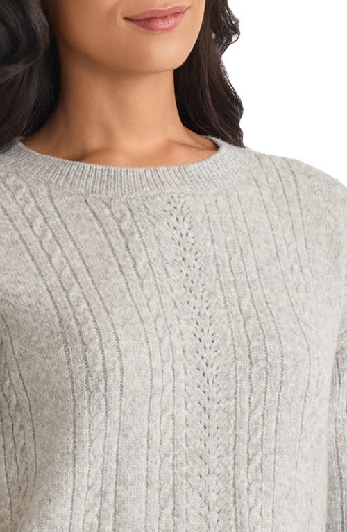 Jones New York Mixed Stitch Cotton Blend Sweater In Gray