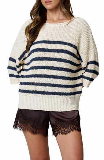 Striped Short Sleeve Sweater