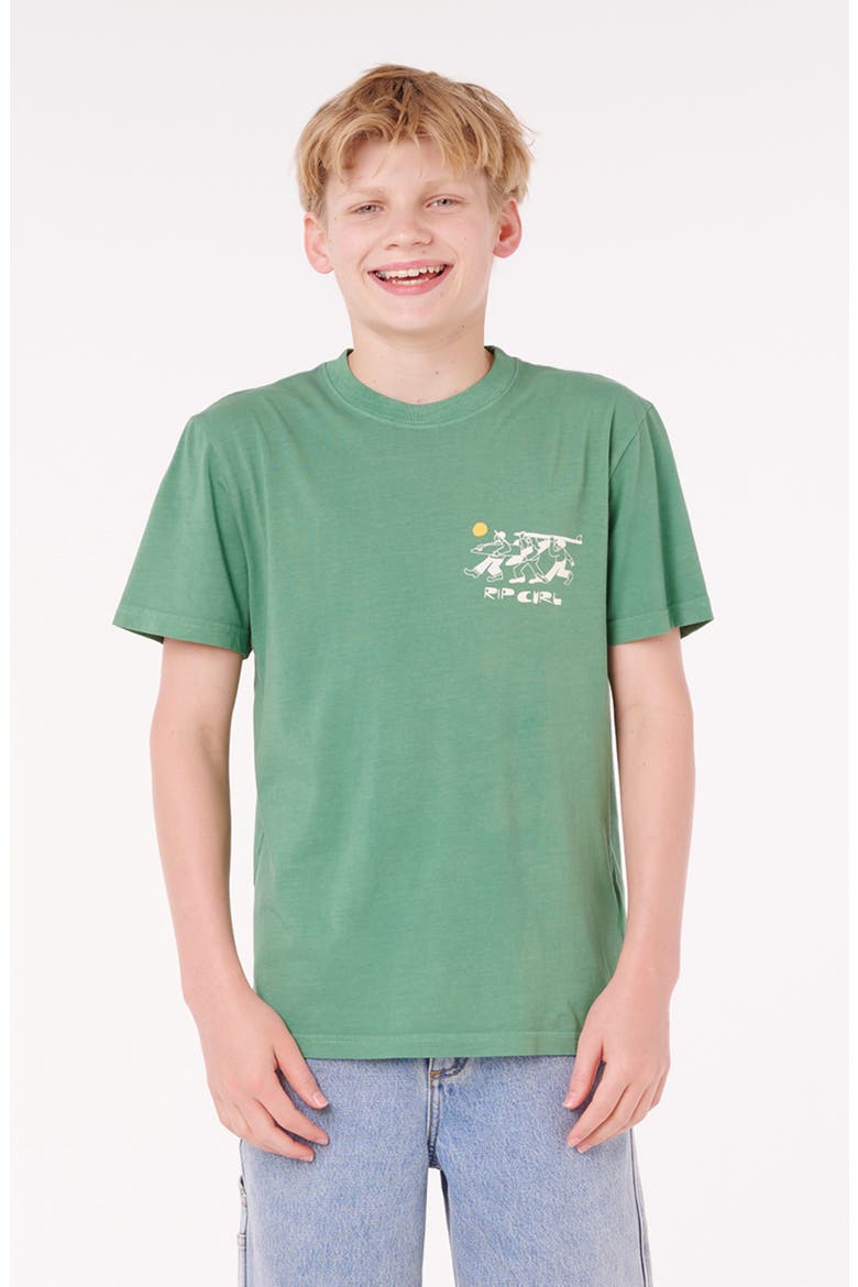 Kids' Dudes Cotton Graphic T-Shirt, Main, color, LEAF GREEN