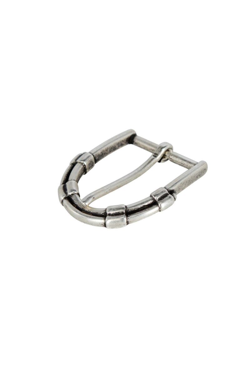 35mm Solid Brass Italian Horseshoe Inspired Harness Belt Buckle, Alternate, color, English Silver