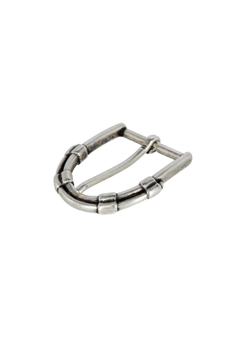 Trafalgar 35mm Solid Brass Italian Horseshoe Inspired Harness Belt Buckle, Alternate, color, English Silver