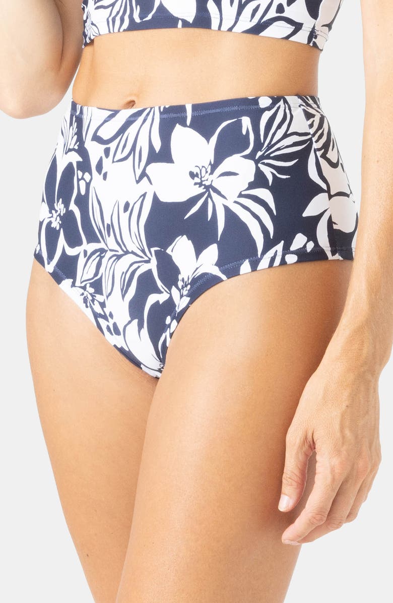 Roxy Oceanside High Waist Bikini Bottoms, Alternate, color, Mood Indigo