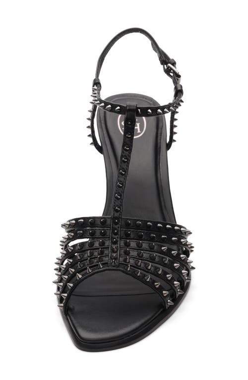 Ash Desire Studded T-strap Sandal In Black