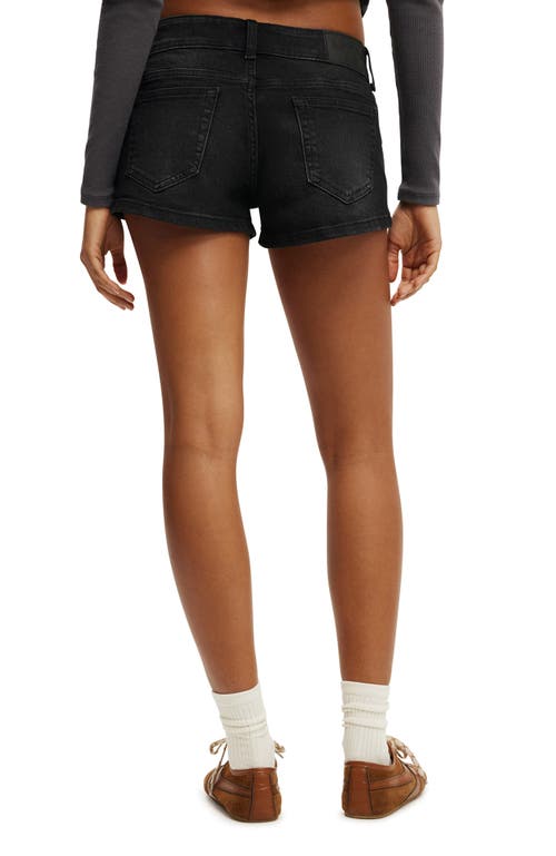 Cotton On Micro Low Denim Short In Black