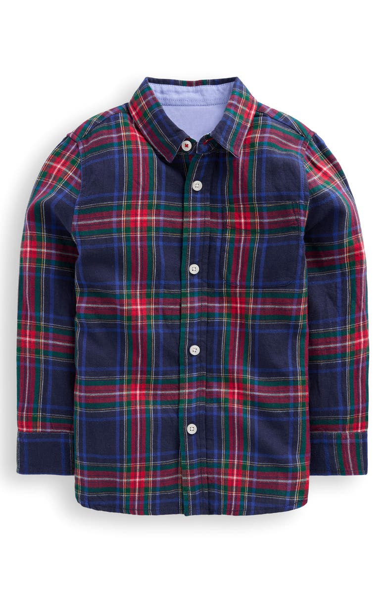 Mini Boden Kids' Plaid Cotton Flannel Button-Up Shirt, Main, color,