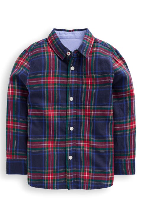 Kids' Plaid Cotton Flannel Button-Up Shirt (Toddler, Little Kid & Big Kid)