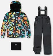 Deux par Deux Two-Piece Play Snowsuit with Allover Jacket Smiley Face