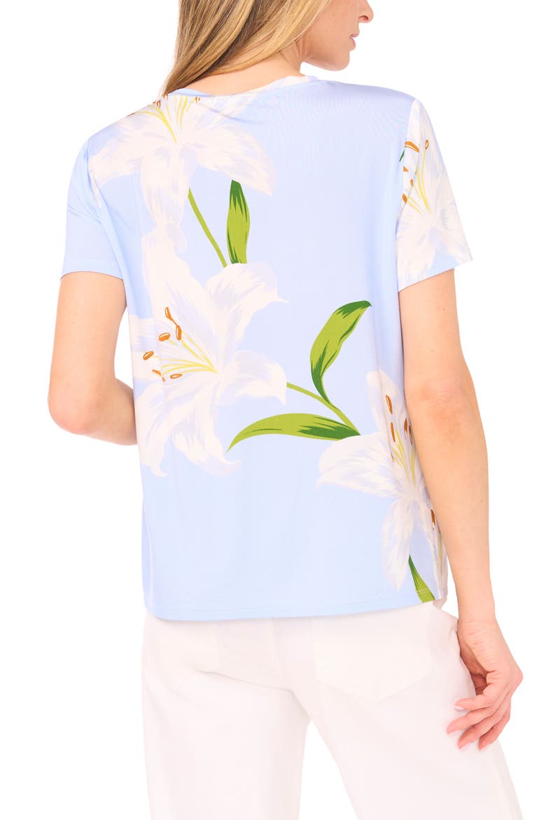 Spencer Floral Short Sleeve Top, Alternate, color, BLUE SURF
