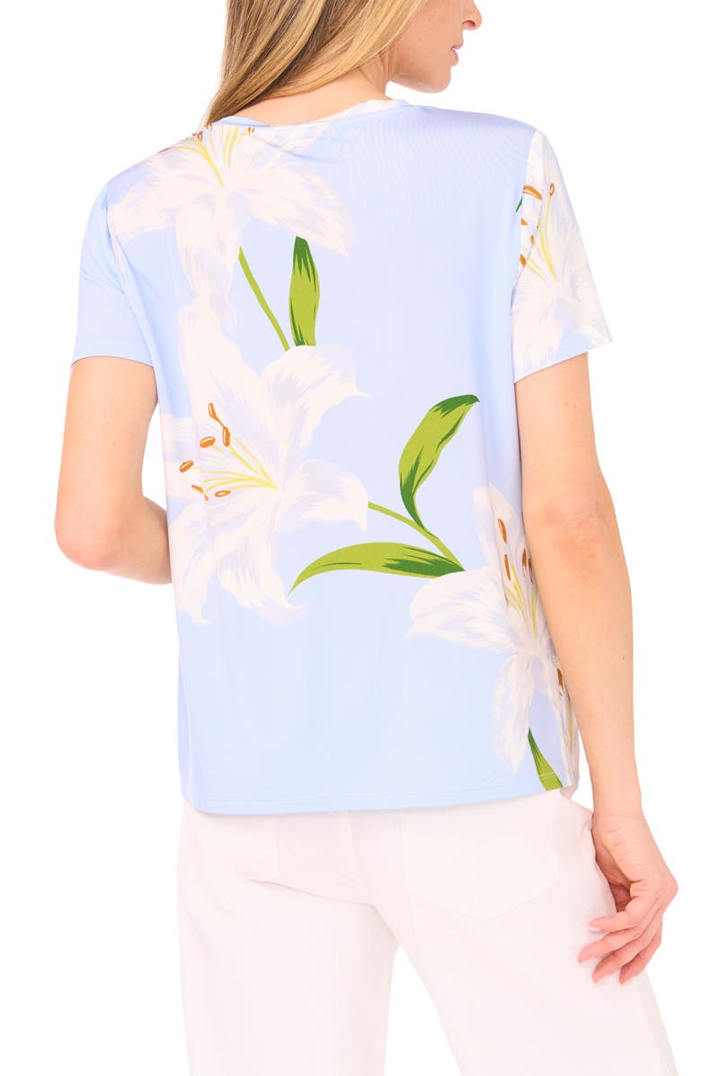 Ted Baker Spencer Floral Short Sleeve Top, Alternate, color, Blue Surf