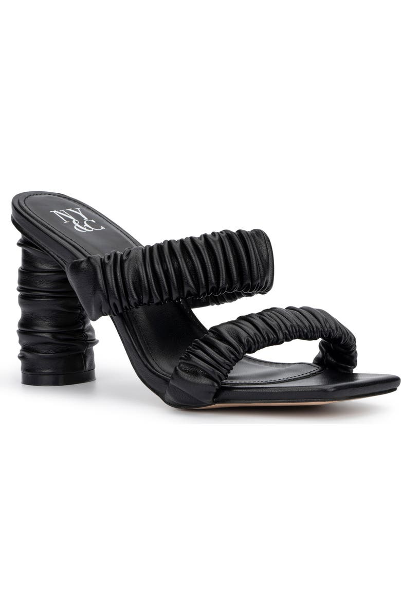 NEW YORK AND COMPANY Faina Ruched Strap Sandal, Main, color,