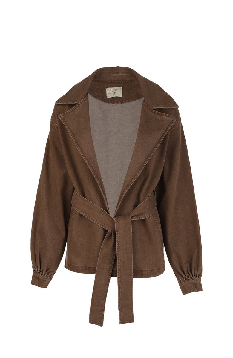 Alexandra Bueno Moccha Latte Denim Jacket, Main, color, Brown