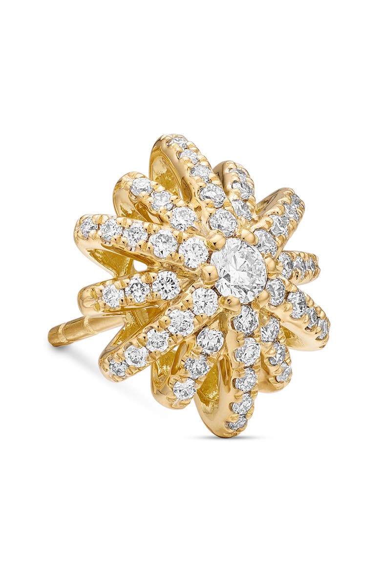 Starburst Stud Earrings in 18K Yellow Gold with Pavé Diamonds, Alternate, color, DIAMOND