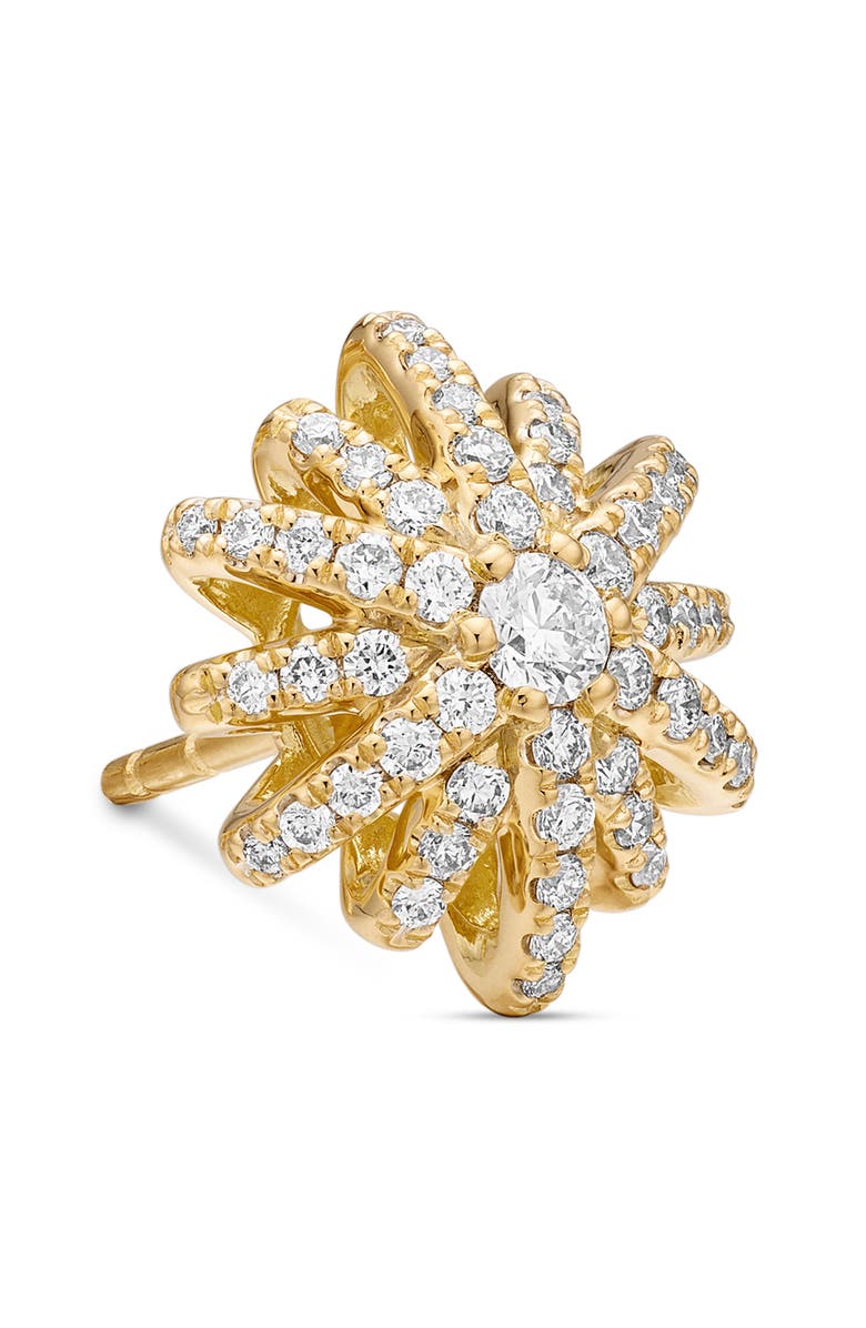 David Yurman Starburst Stud Earrings in 18K Yellow Gold with Pavé Diamonds, Alternate, color, Diamond