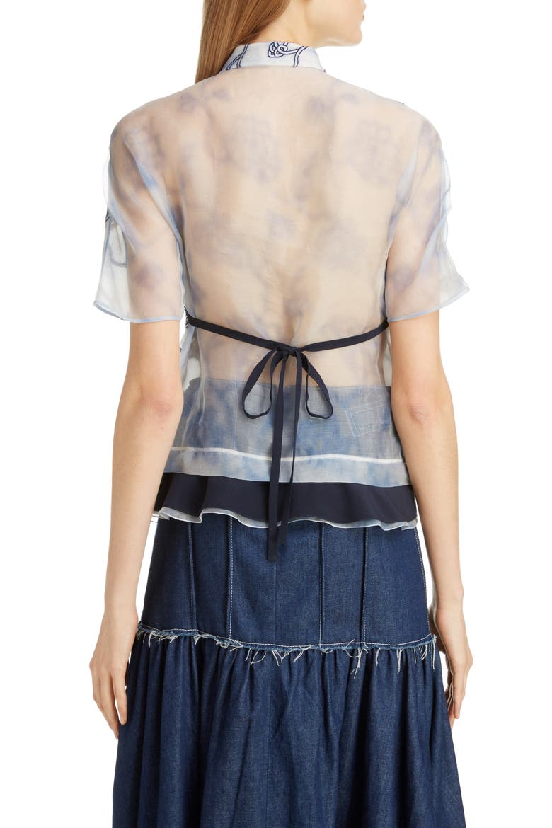 Floral Embroidered Silk Blouse, Alternate, color, GREY - BLUE 1