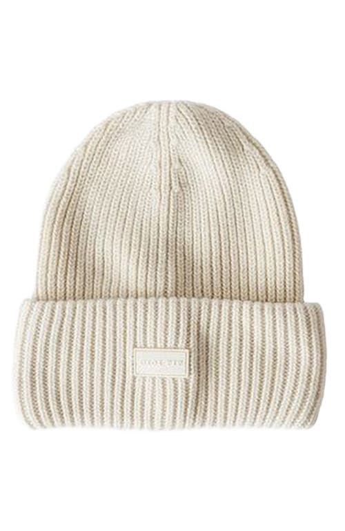 Gigi Pip Gigi Merino Wool Chunky Ribbed Beanie in Off-White 