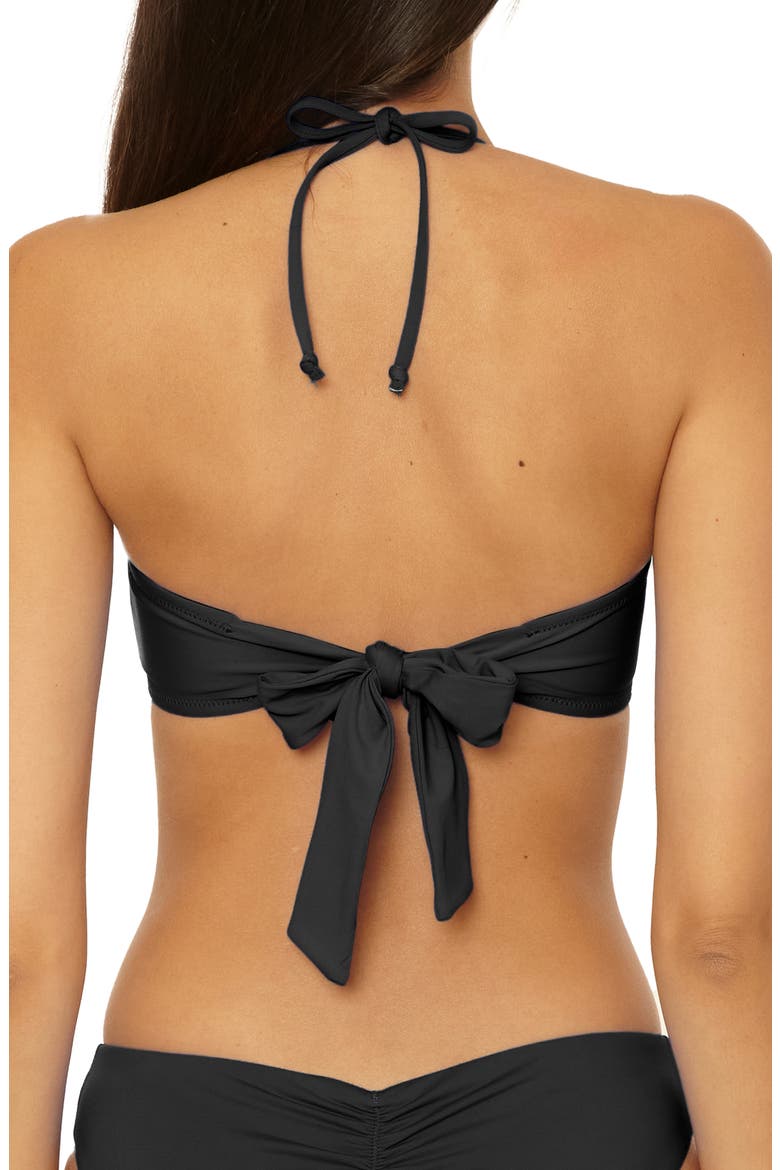 Rock Solid Bandeau Bikini Top, Alternate, color, BLACK
