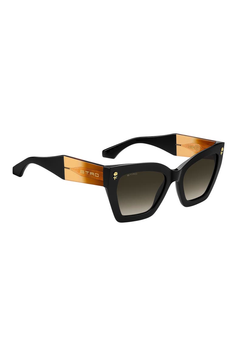 55mm Gradient Cat Eye Sunglasses, Alternate, color, BLACK/ BROWN SF