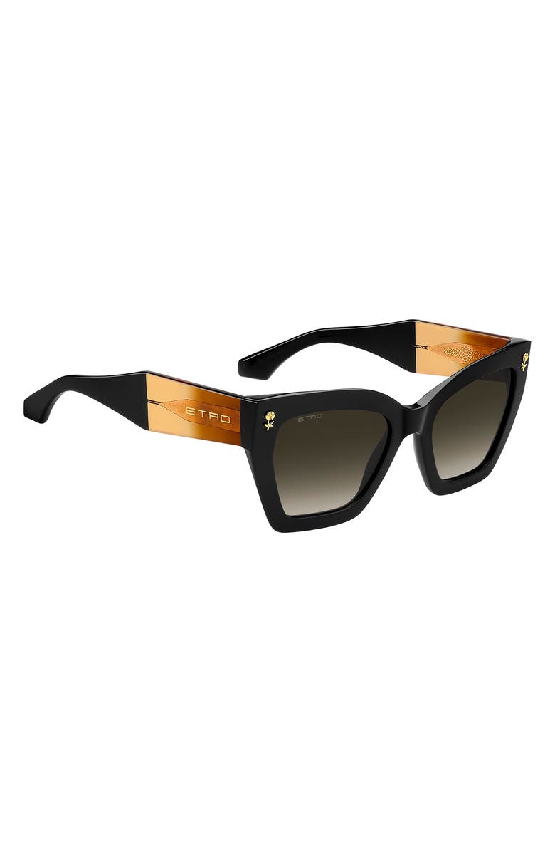 Etro 55mm Gradient Cat Eye Sunglasses, Alternate, color, Black/ Brown Sf