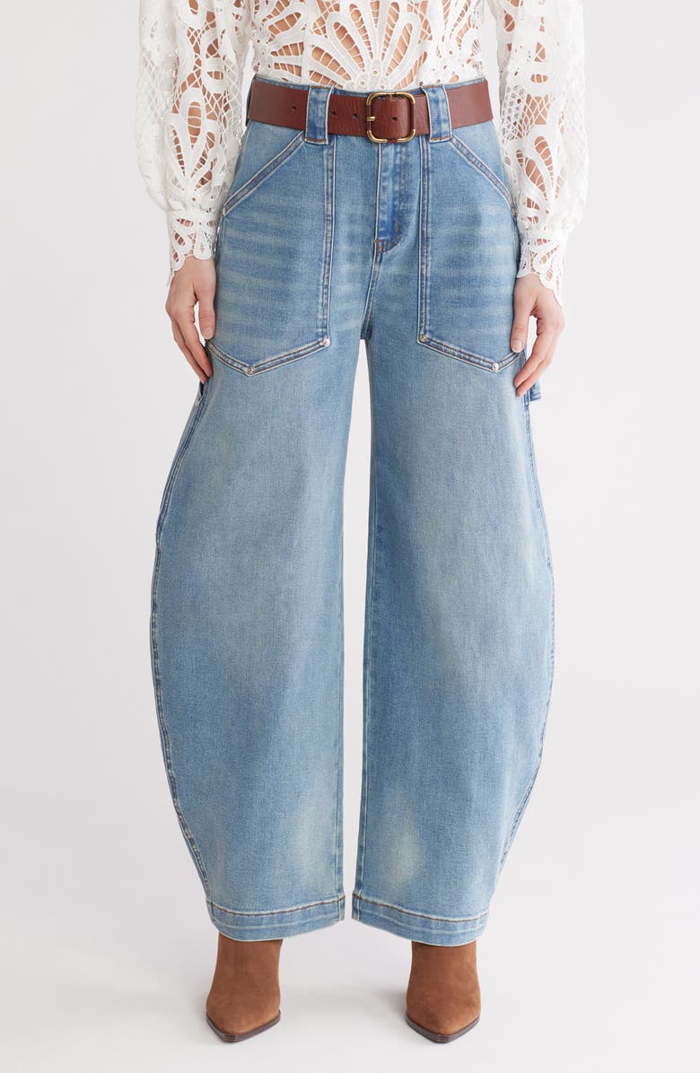 Avec Les Filles High Waist Barrel Pants, Main, color,