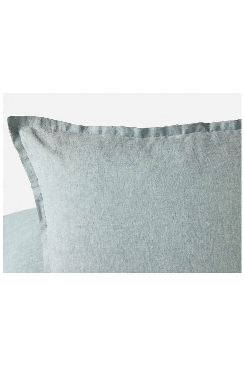 Relaxed Organic Linen Pillow Sham Cover, Alternate, color, PACIFIC BLUE CHAMBRAY