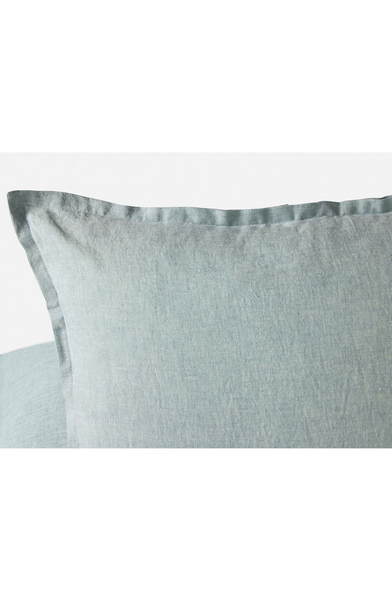 Coyuchi Relaxed Organic Linen Pillow Sham Cover, Alternate, color, Pacific Blue Chambray