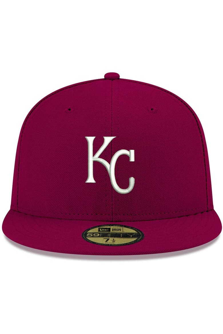 Men's New Era Cardinal Kansas City Royals White Logo 59FIFTY Fitted Hat, Alternate, color, Cardinal