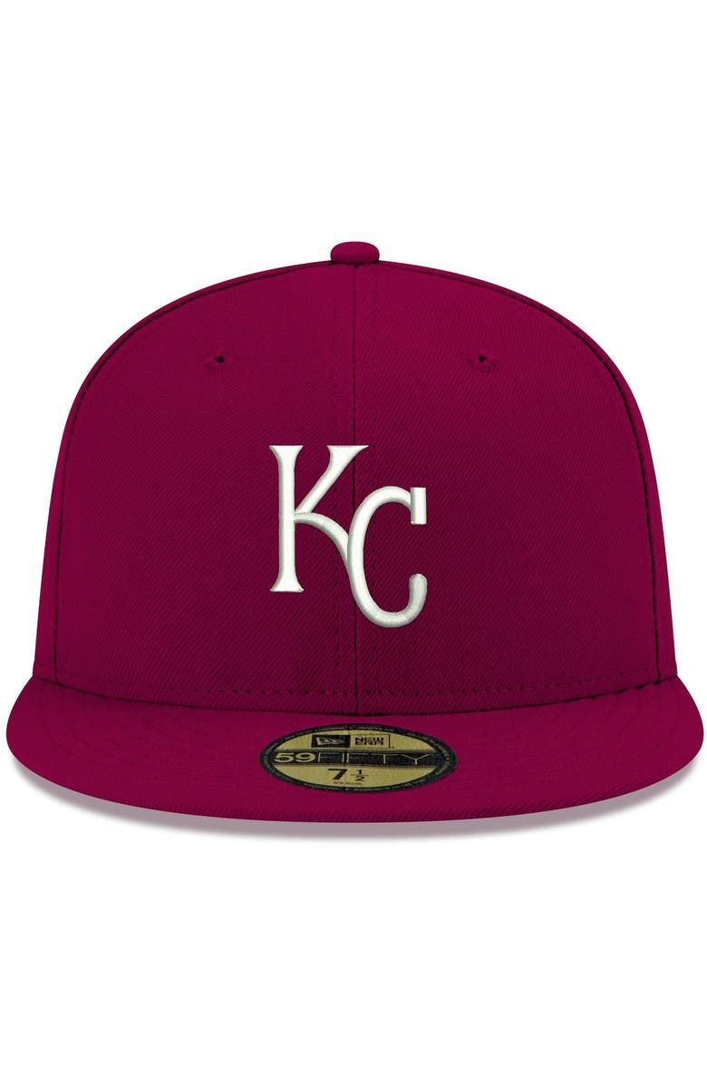 New Era Men's New Era Cardinal Kansas City Royals White Logo 59FIFTY Fitted Hat, Alternate, color, Cardinal