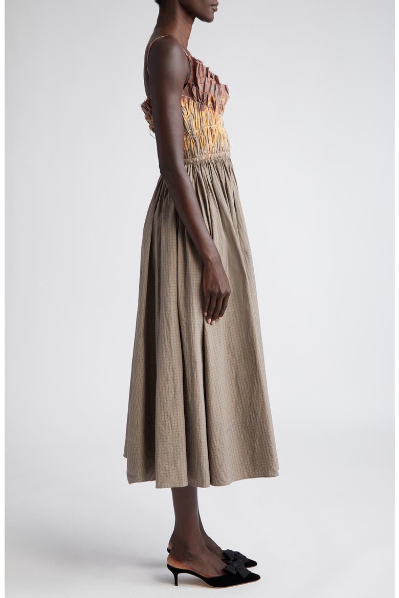 Brigitte Dip Dyed Ruffle Cotton Dress, Alternate, color, FIELDSTONE DIP DYE