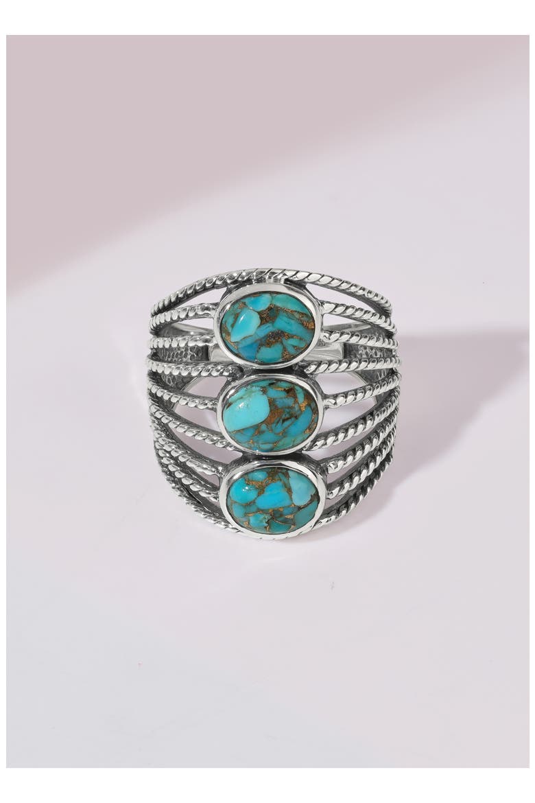 Stabilized Turquoise Multiband Ring, Alternate, color, BLUE