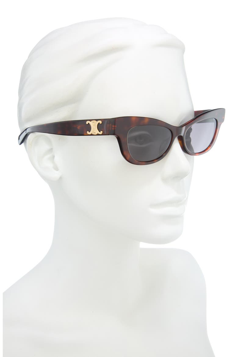 Triomphe Cat Eye Sunglasses, Alternate, color, DARK HAVANA / SMOKE