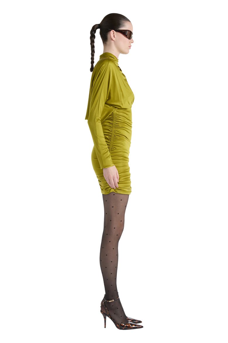 Draped Flowing Jersey Dress, Alternate, color, green